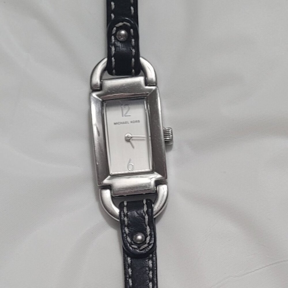 Silver Watch Michael Kors Black Band Ladies Vintage